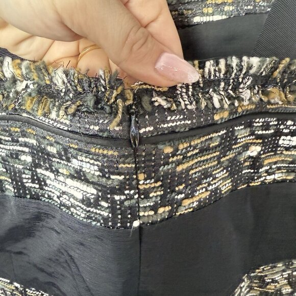 Aysha Women’s Tweed Sleeveless Dressy Mini Dress Metallic Weave Black Multi - Picture 11 of 16